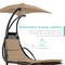Best Choice Products Hanging Curved Chaise Lounge Chair Swing for Backyard, Patio w/ Pillow, Shade, Stand